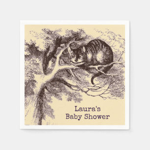 Vintage Cheshire Cat Baby Shower Napkin