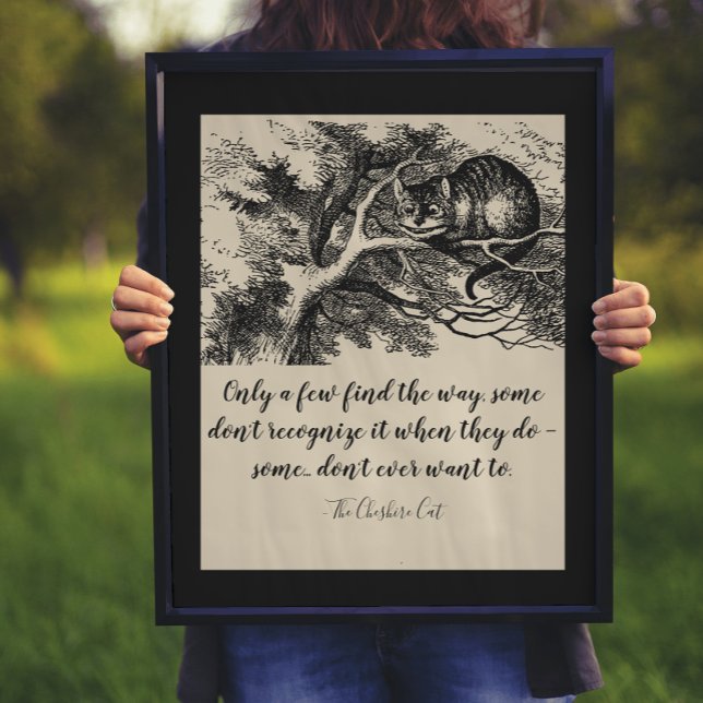 Vintage Cheshire Cat Illustration and Quote Poster (Creator Uploaded)
