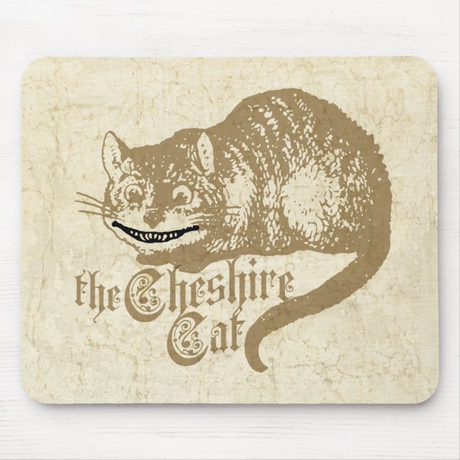 Vintage Cheshire Cat Illustration Mouse Mat (Front)