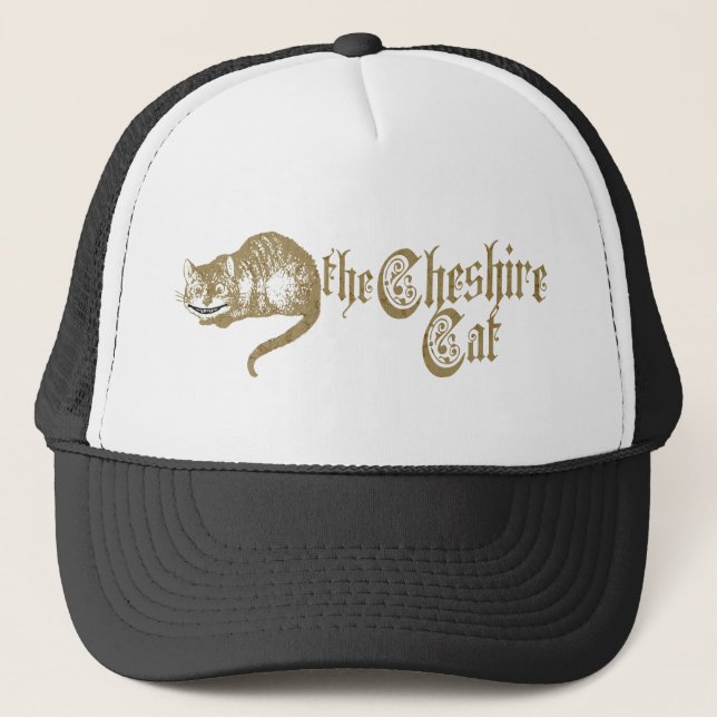 Vintage Cheshire Cat Illustration Trucker Hat (Front)
