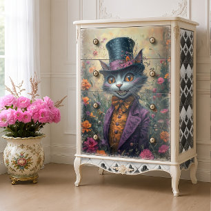 Vintage Cheshire Cat Mad Hatter Tea Party Gothic Tissue Paper