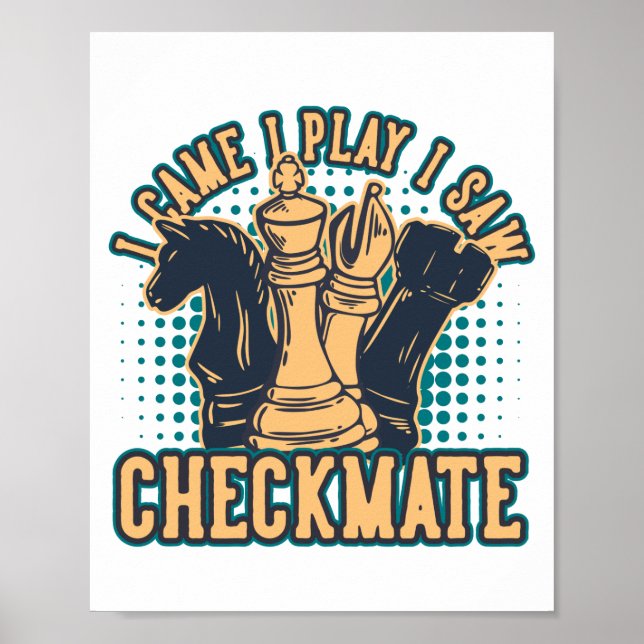 Vintage Chess Checkmate Quote  Poster (Front)