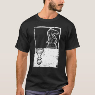 Vintage Chess Chessboxing Pawn And Knight Shadow 1 T-Shirt