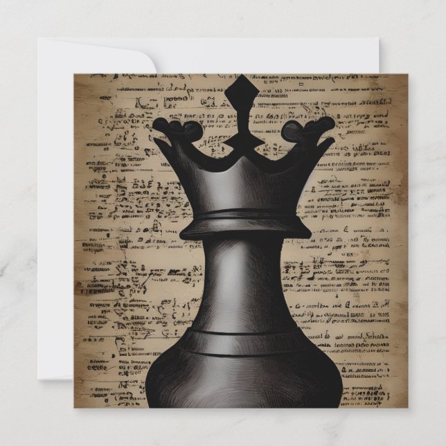 Vintage Chess Piece King Witchcraft  Invitation (Front)