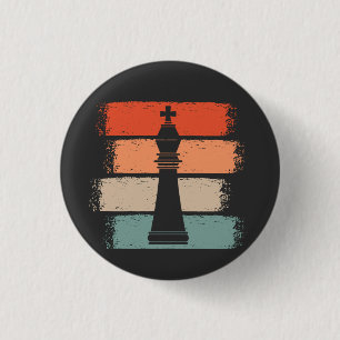 Vintage Chess Pieces Retro 3 Cm Round Badge