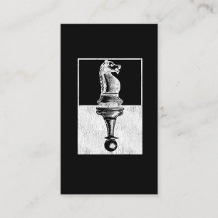 Vintage Chess Player Pawn and Knight Boardgame Business Card