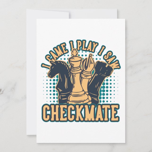 Vintage Chess Tournament Invitation Card (Front)