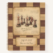 Vintage Chessboard & Chess Pieces, Player Gift