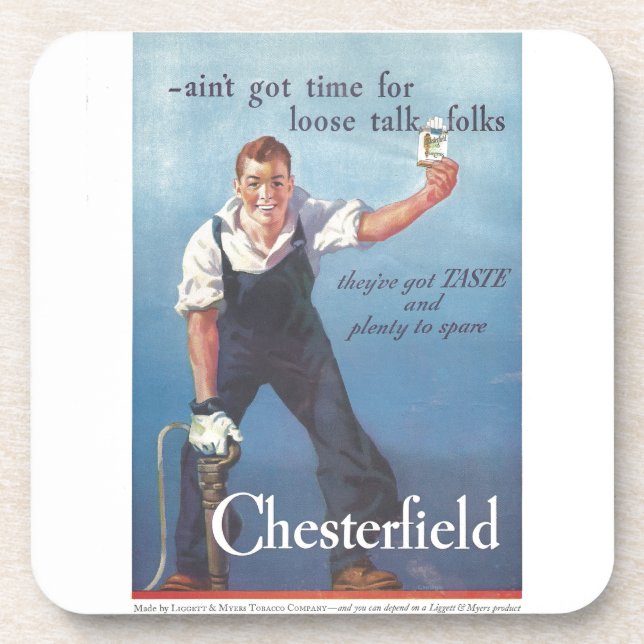 Vintage Chesterfield Cigarette Advertising 1936 Coaster (Front)