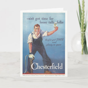 Vintage Chesterfield Cigarettes Advertisement Card