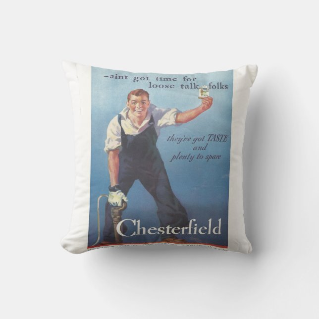 Vintage Chesterfield Cigarettes Advertisement Cushion (Front)