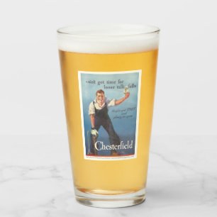 Vintage Chesterfield Cigarettes Advertisement Glass
