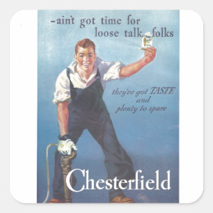 Vintage Chesterfield Cigarettes Advertisement Square Sticker