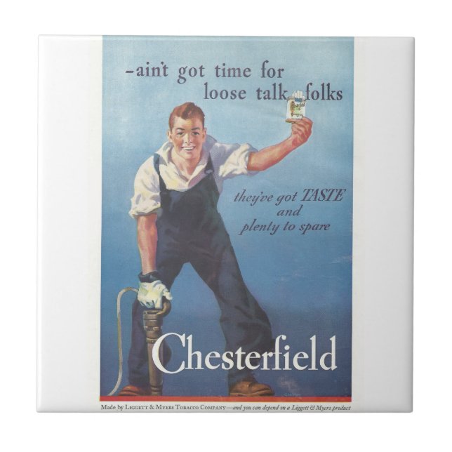 Vintage Chesterfield Cigarettes Advertisement Tile (Front)