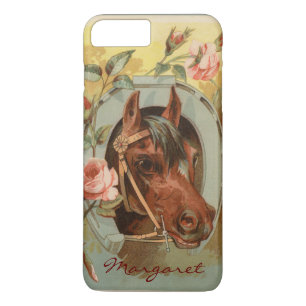 Vintage Chestnut Horse Personalised iPhone 8 Plus/7 Plus Case