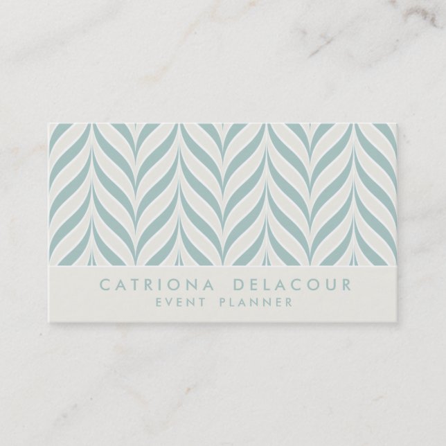 Vintage Chevron Waves Pattern Business Card (Front)