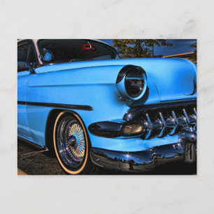 vintage chevy lowrider kustom postcard