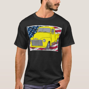 Vintage Chevy Truck with American Flag T-Shirt