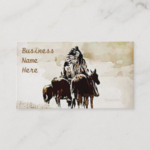 Vintage Cheyenne Warriors Business Cards