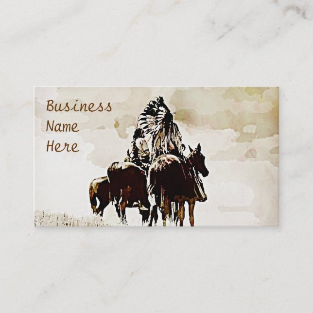 Vintage Cheyenne Warriors Business Cards (Front)