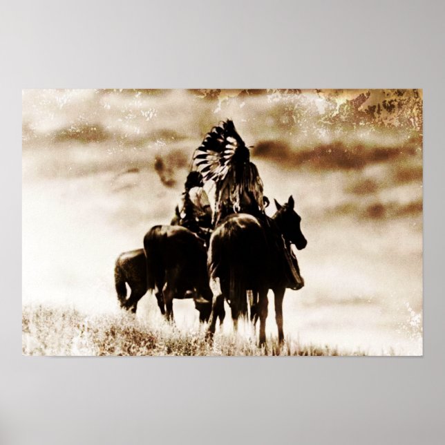 Vintage Cheyenne Warriors Canvas Print (Front)