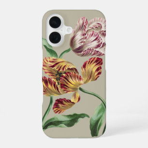 Vintage Chic 18th Century Botanical Tulip Art iPhone 16 Case
