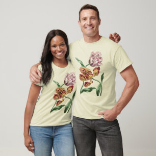 Vintage Chic 18th Century Botanical Tulip Art T-Shirt