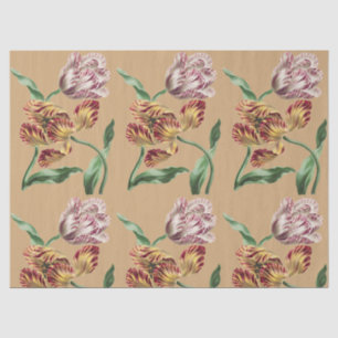 Vintage Chic 18th Century Botanical Tulip Art Tissue Paper