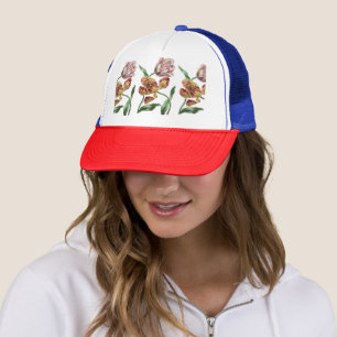 Vintage Chic 18th Century Botanical Tulip Art Trucker Hat