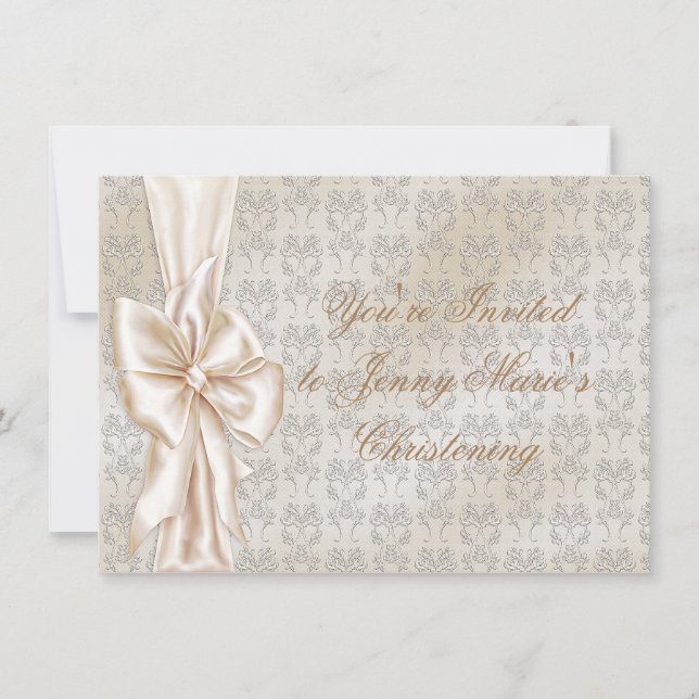 Vintage Chic Baptism Invitation (Front)