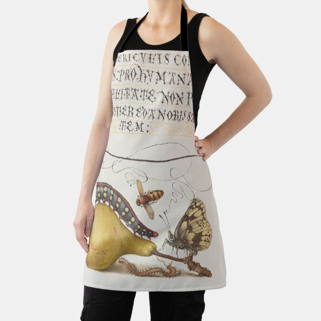 Vintage Chic Calligraphy butterfly Print Apron (Insitu)