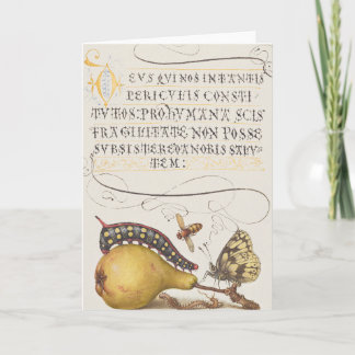 Vintage Chic Calligraphy butterfly Print Card