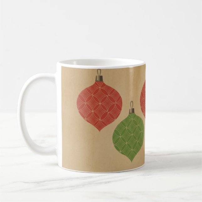 Vintage Chic Christmas Ornaments Mug (Left)