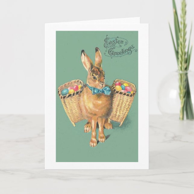 Vintage  Chic Easter Bunny Card (Front)