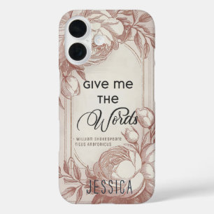 Vintage Chic Elegant Blush Pink Floral Quote iPhone 16 Case