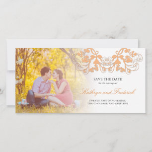 Vintage Chic Floral Flourish Save The Date Wedding
