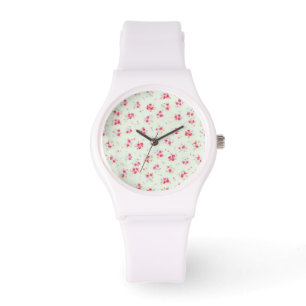 Vintage chic floral roses pink shabby rose flowers watch