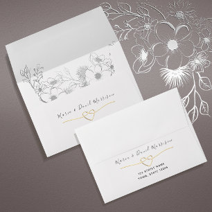 Vintage Chic Floral Wedding Envelope