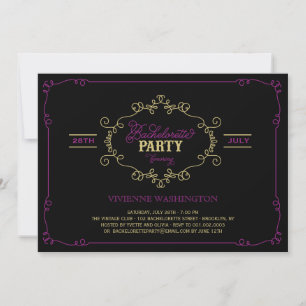 Vintage Chic Flourish Bachelorette Party Invite