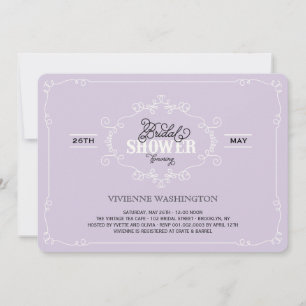 Vintage Chic Flourish Purple Bridal Shower Invite