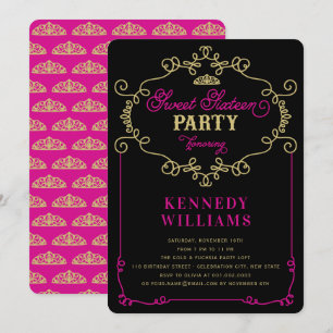 Vintage Chic Flourish Sweet 16 Birthday Party Invitation