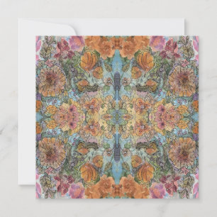 Vintage Chic Flower Garden Watercolor Painting  Card
