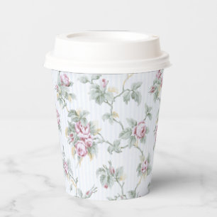Vintage Chic French Roses and Stripes Paper Cups