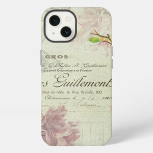 Vintage Chic French Script Shabby Flowers Corset iPhone 13 Case