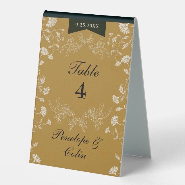 Vintage Chic Gold Library Book Cover Wedding (Front)