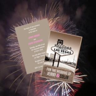 Vintage Chic Las Vegas Wedding Invitation