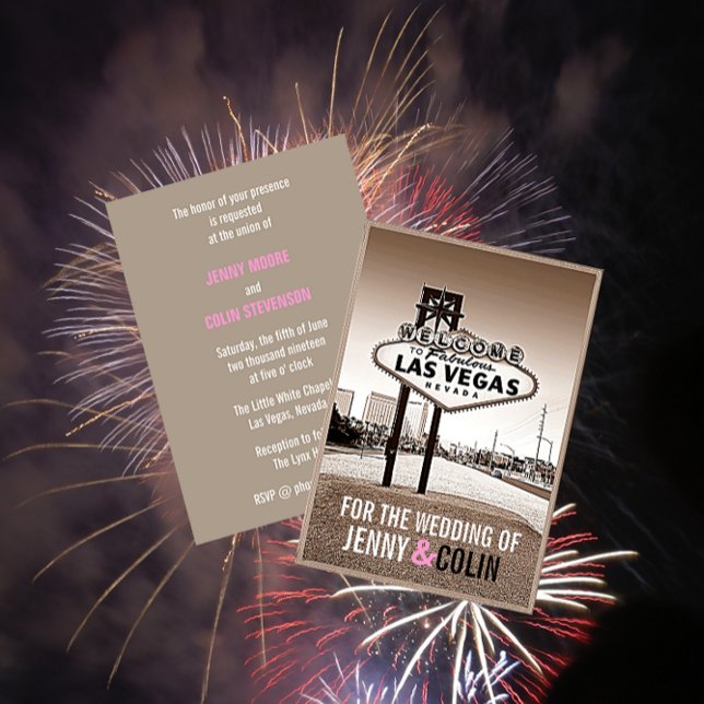 Vintage Chic Las Vegas Wedding Invitation (Creator Uploaded)