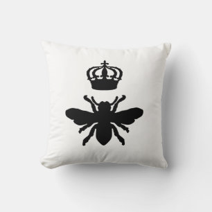 Vintage Chic Queen Bee Silhouette Cushion