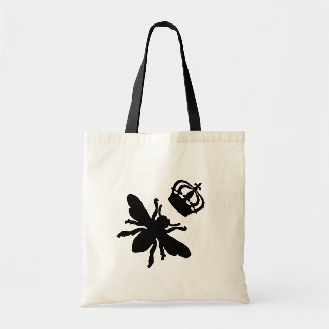 Vintage Chic Queen Bee Silhouette Tote Bag (Front)