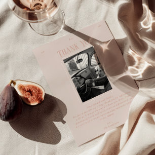 Vintage Chic Romantic Photo Old Money Wedding Thank You Card